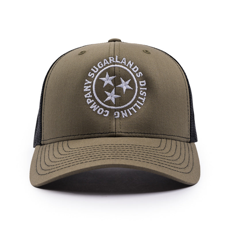 SDC Tri Star Trucker Cap - Loden / Black