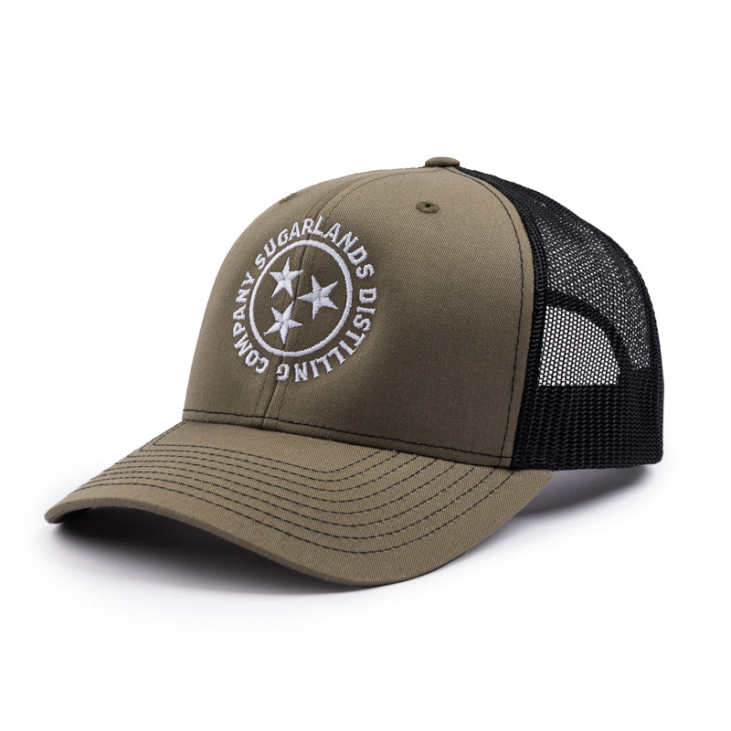 SDC Tri Star Trucker Cap - Loden / Black