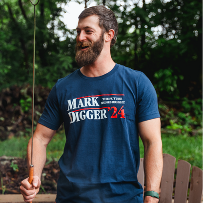 Mark & Digger for President Tee - Navy - CLEARANCE