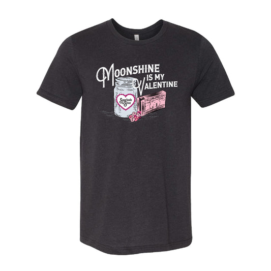Moonshine is My Valentine SS Tee - Black Heather - CLEARANCE