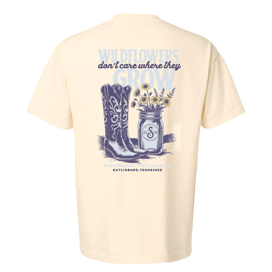 Wildflowers Grow Tee - Faded Cream