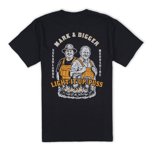 Mark & Digger Light It Up Puss Tee - Black