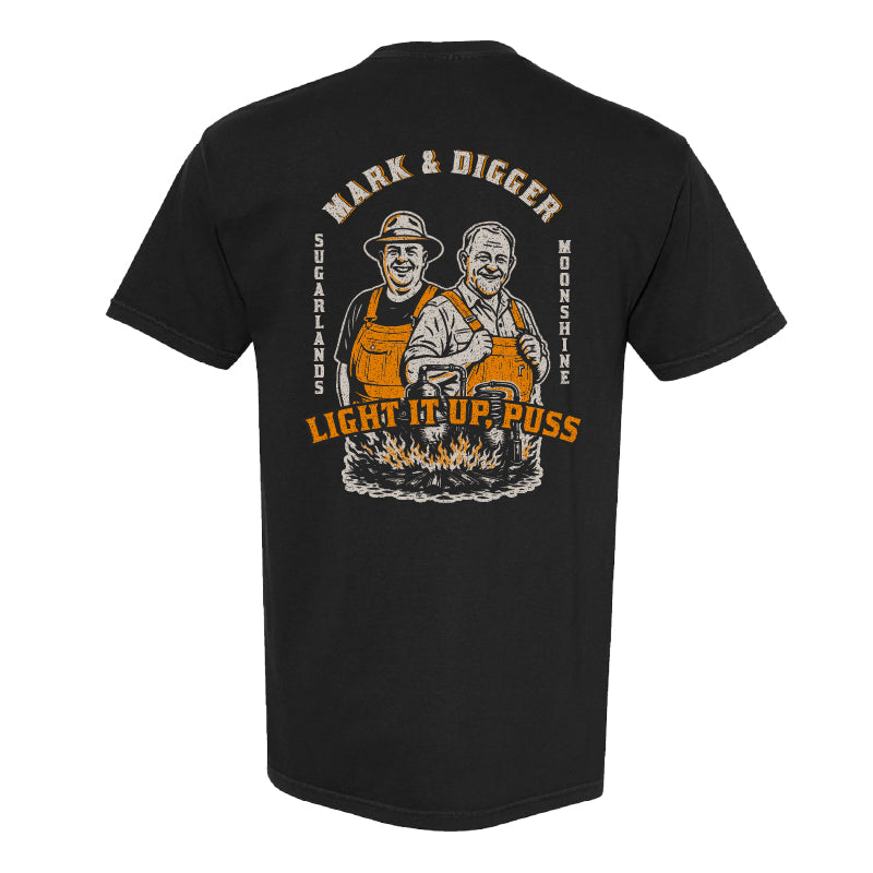 Mark & Digger Light It Up Puss Tee - Black