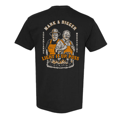 Mark & Digger Light It Up Puss Tee - Black