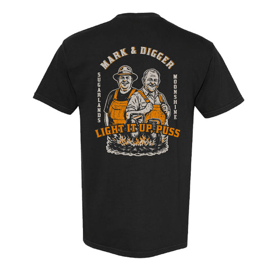 Mark & Digger Light It Up Puss Tee - Black