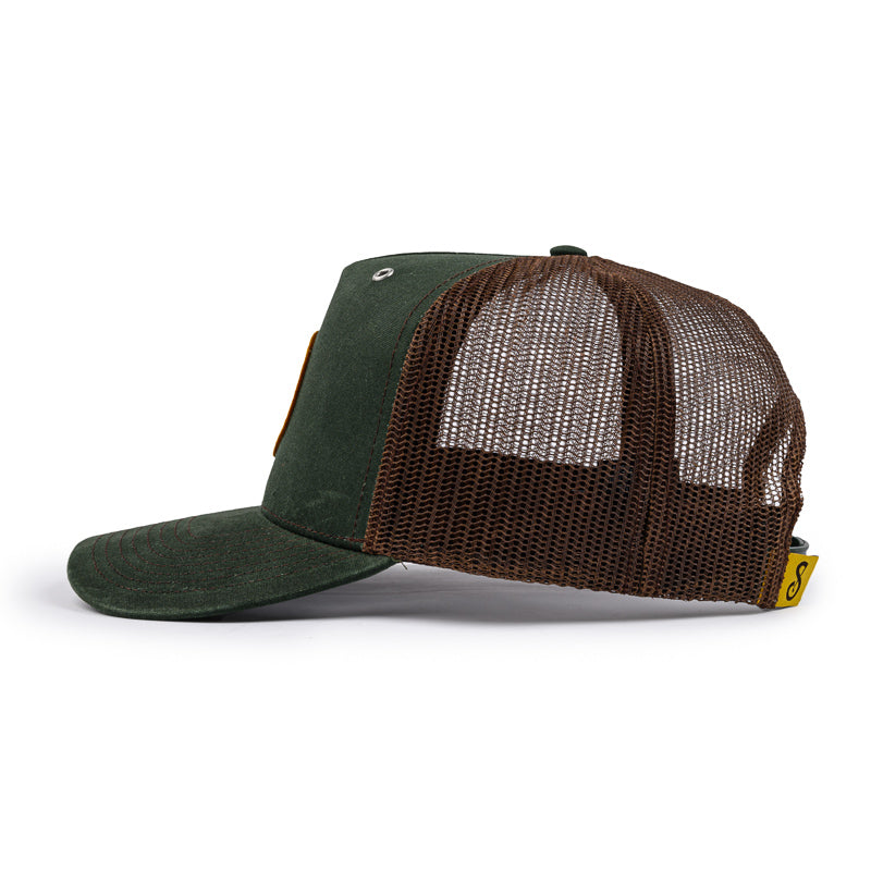 XXX Waxed Cap - Dark Olive / Brown