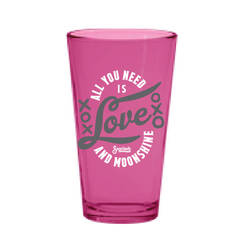 16oz Love Pint Glass - Pink