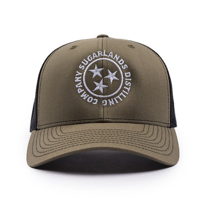 SDC Tri Star Trucker Cap - Loden / Black